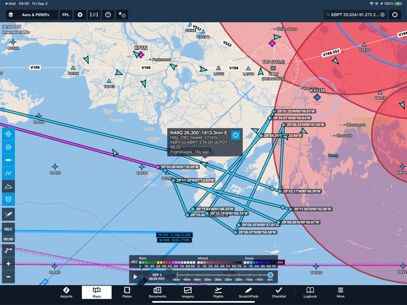 Map of AirSWOT flight lines criss-crossing all over Terrebonne basin