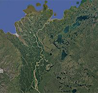 Satellite image of the Mackenzie Delta