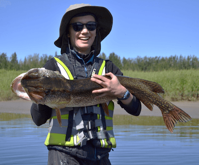 Wayana Dolan holding a large fish